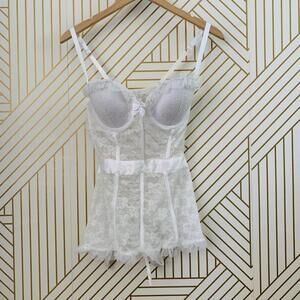 Victoria’s Secret I Do Collection lace Bridal Lingerie ruffle lace babydoll 36C